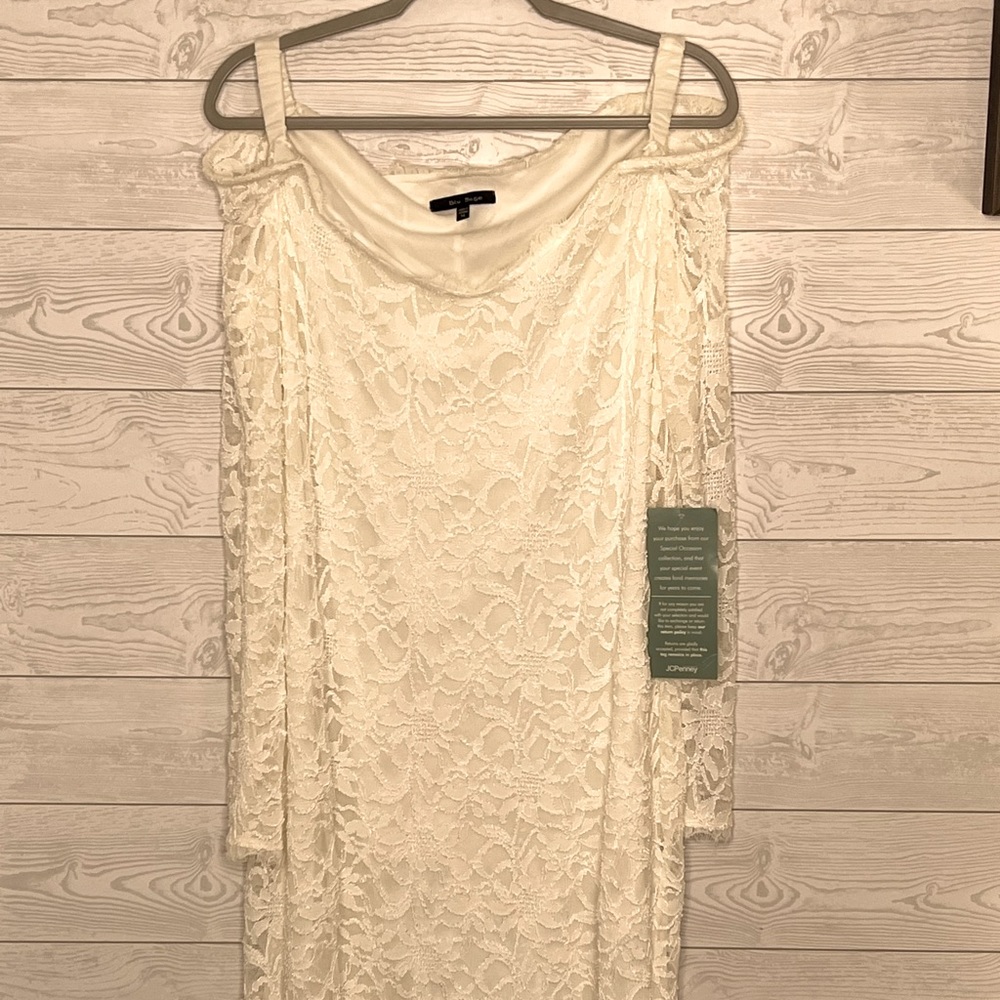 Blu Sage White Lace Off-Shoulder Dress